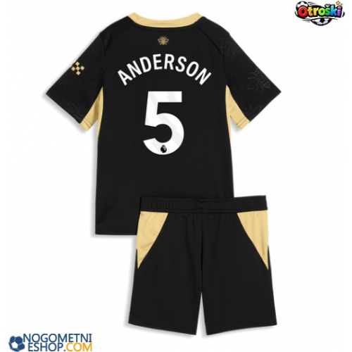 Otroški Nogometni dresi Manchester City Elliot Anderson #5 Gostujoči 2026-27 Kratek Rokav (+ Kratke hlače)